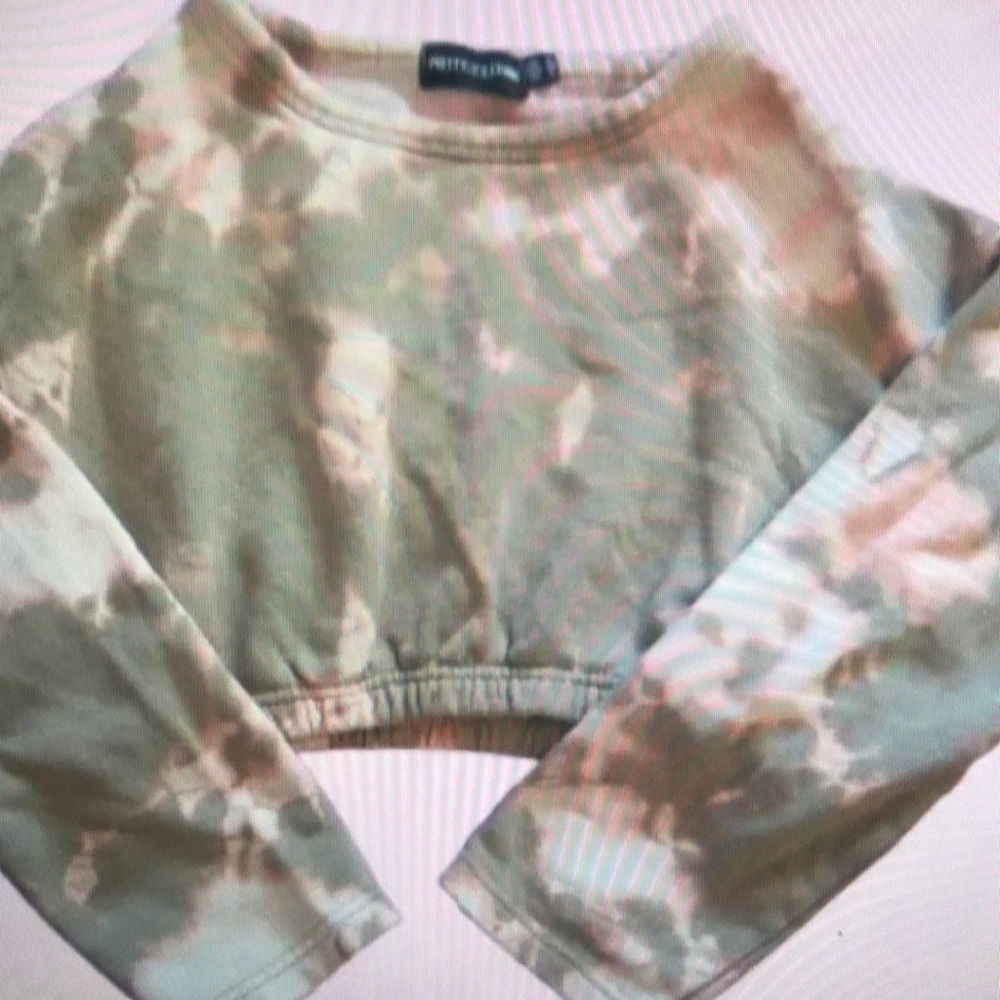 PrettyLittleThing Pink and Cream Tie-Dye Top